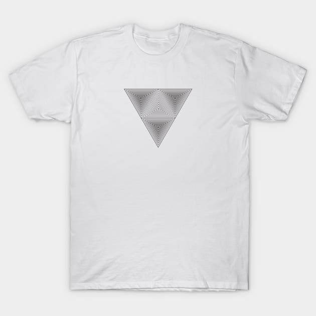 Optical illusion (Hipster triangle) Impossible Black & White Art T-Shirt by badbugs